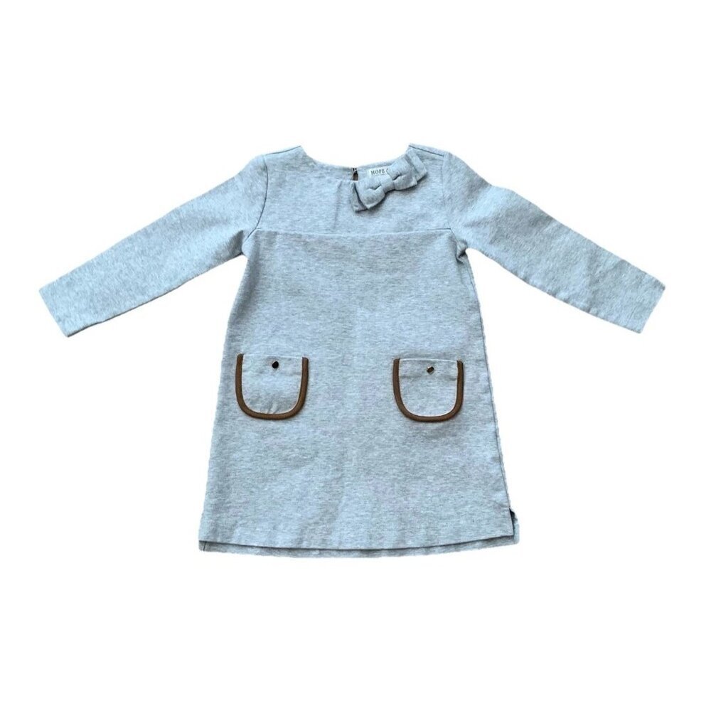 Hope & Henry Gray Long Sleeve Riding Dress Size 4 Patch Elbows